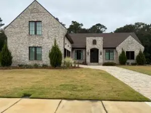 Gallery 48 Old Texas brick called Smokey gold with Southern Antique Limestone Mortar